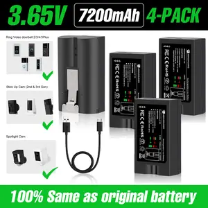 Wireless 2-Pack 7200mAh High-Capacity Rechargeable Battery Pack - Compatible with Most Video Doorbells, Security Cameras - Fast Charging, Long-Lasting Power, Overheat Protection - FCC/CE/RoHS Certified Home Security Accessory