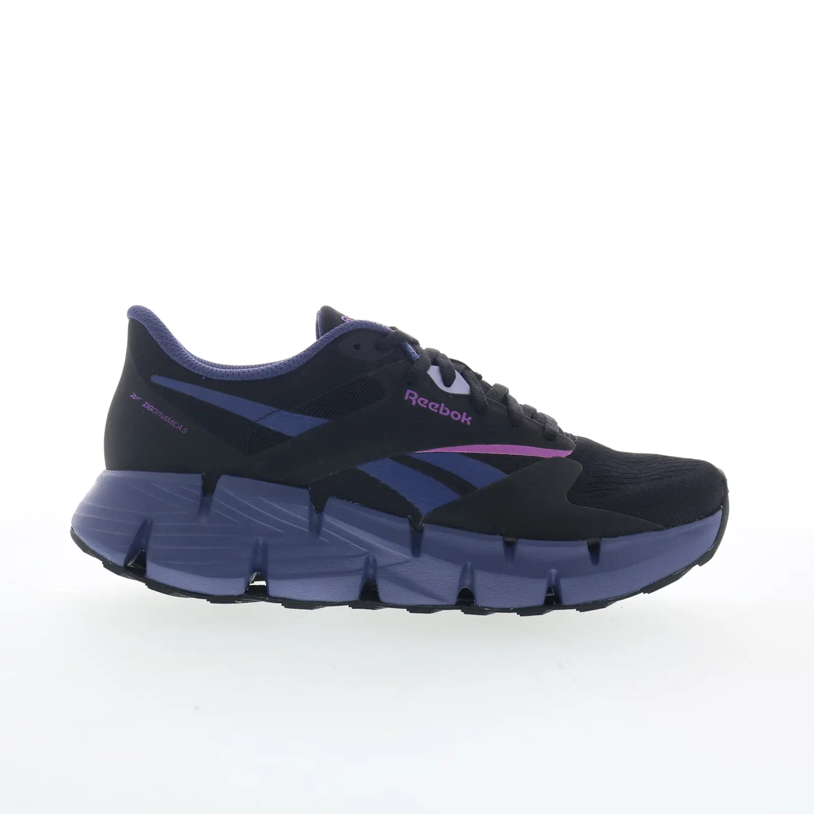 Reebok Zig Dynamica 5 Womens Black Mesh Lace Up Lifestyle Sneakers Shoes