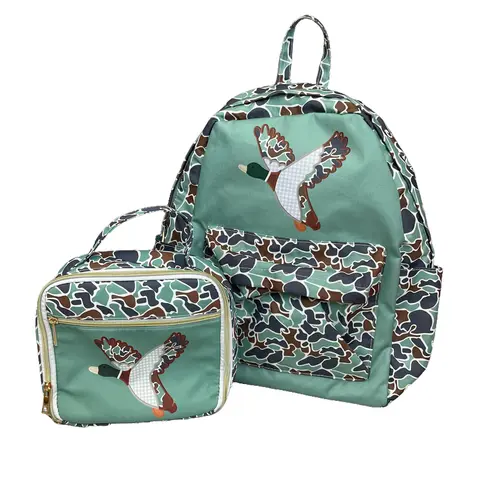 Unisex Mallard Duck Camo Canvas Backpack, High Capacity Rucksack with Adjustable Straps for School, Travel, & Hunting, Backpacks For School, Duck Motif, Back To School Haul, First Day Of School