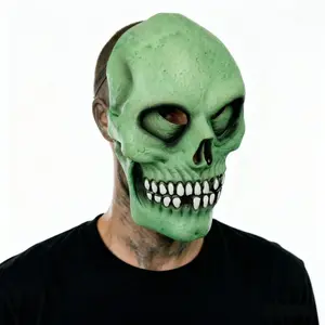 2-Pack Zombie Skull Mask with Sharp Teeth, High-Quality Horror Prop, Perfect for Scaring Neighbors, Best Halloween Costume Accessory