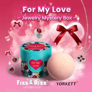 Fizz and Rizz Jewelry Mystery Box with Random Fine Jewelry Necklace Earrings Bracelet Charm Adjustable Ring Cute Surprise Fun Gift for Parties Valentine's Day Mother's Day with Fizz Bomb Reveal,christmasgiftideas,christmasgift