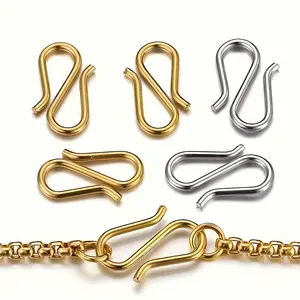 20pcs Of Stainless Steel S-shaped Hook Connectors, In Golden And Silvery Colors, Used for DIY Jewelry Making, Craft Supplies, Hand Bracelet And Necklace Production Parts Manufacturing.
