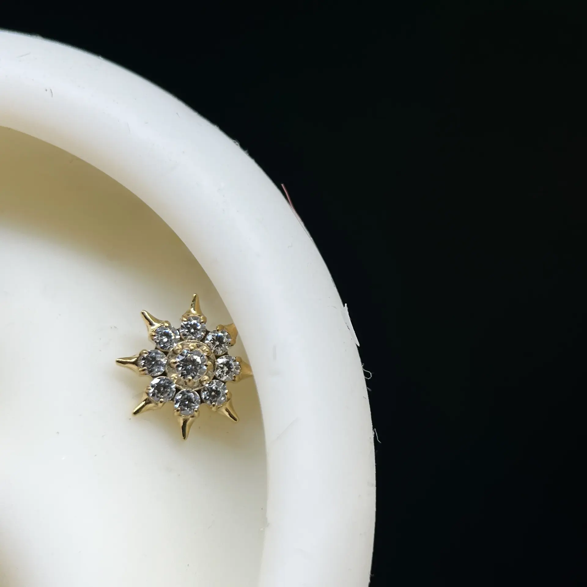 Implant Grade Titanium Sun CZ Earring Cartilage Helix Stud