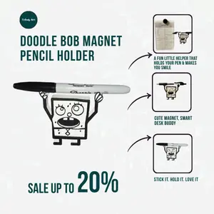 Creative Magnet Pencil Holder – Cute Cartoon Sponge Design for Fridge, Locker & Desk Organization