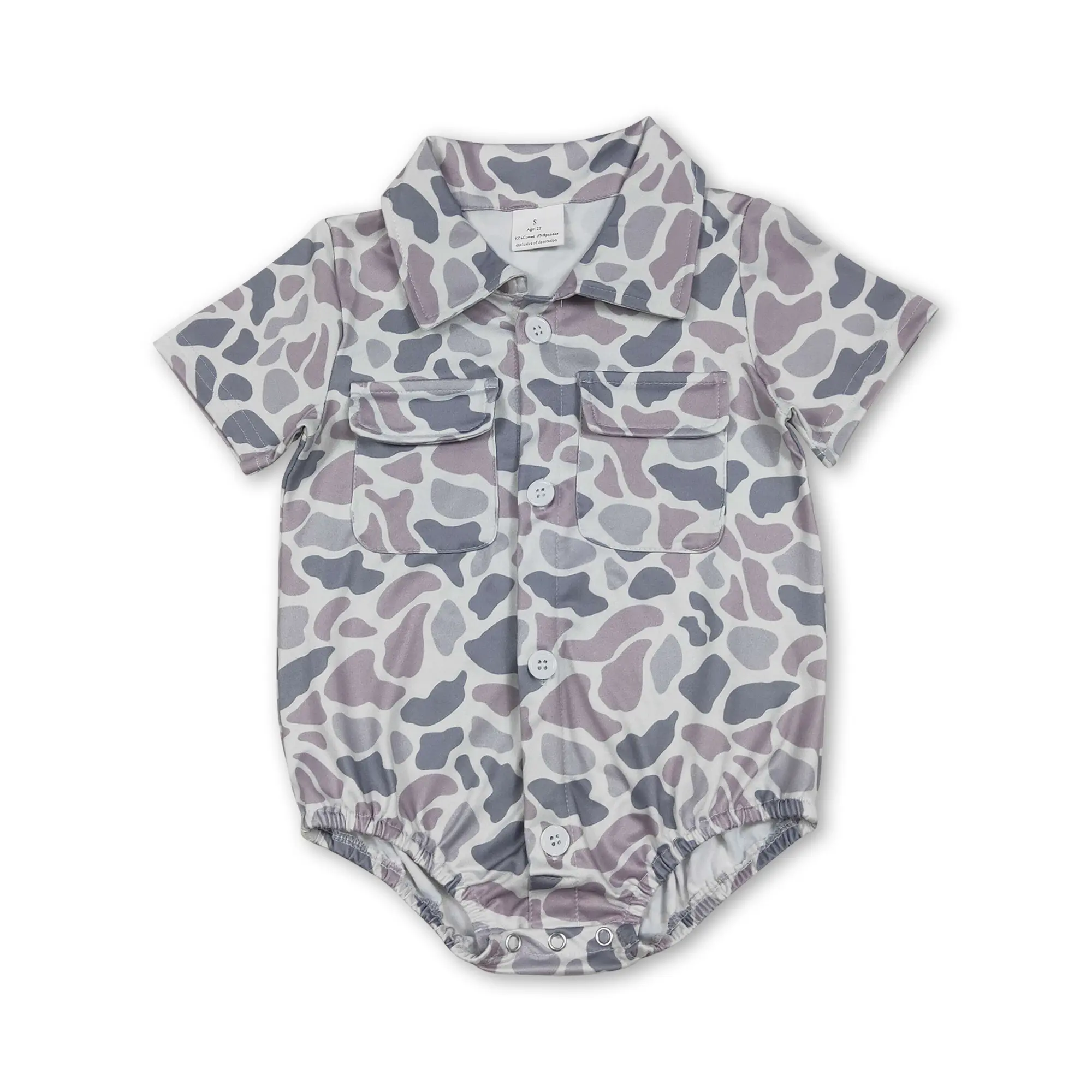 C Baby Boy Summer Bubble Grey Camo Boy Summer Romper Hunting Clothing SR3654, One-Piece Set Baby Boy's Bodysuits & One Pieces