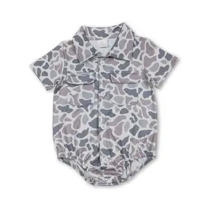 C Baby Boy Summer Bubble Grey Camo Boy Summer Romper Hunting Clothing SR3654
