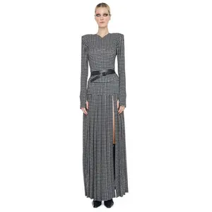 PLEATED LONG SKIRT WITH SLIT
