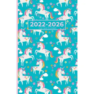 2022-2026 Small Five Year Monthly Planner | Magical Unicorns: 60 Month Calendar, Agenda, Organizer Notebook (US Federal Holidays, Moon Phases, Vision Board - 5 Years) Paperback – October 28, 2021