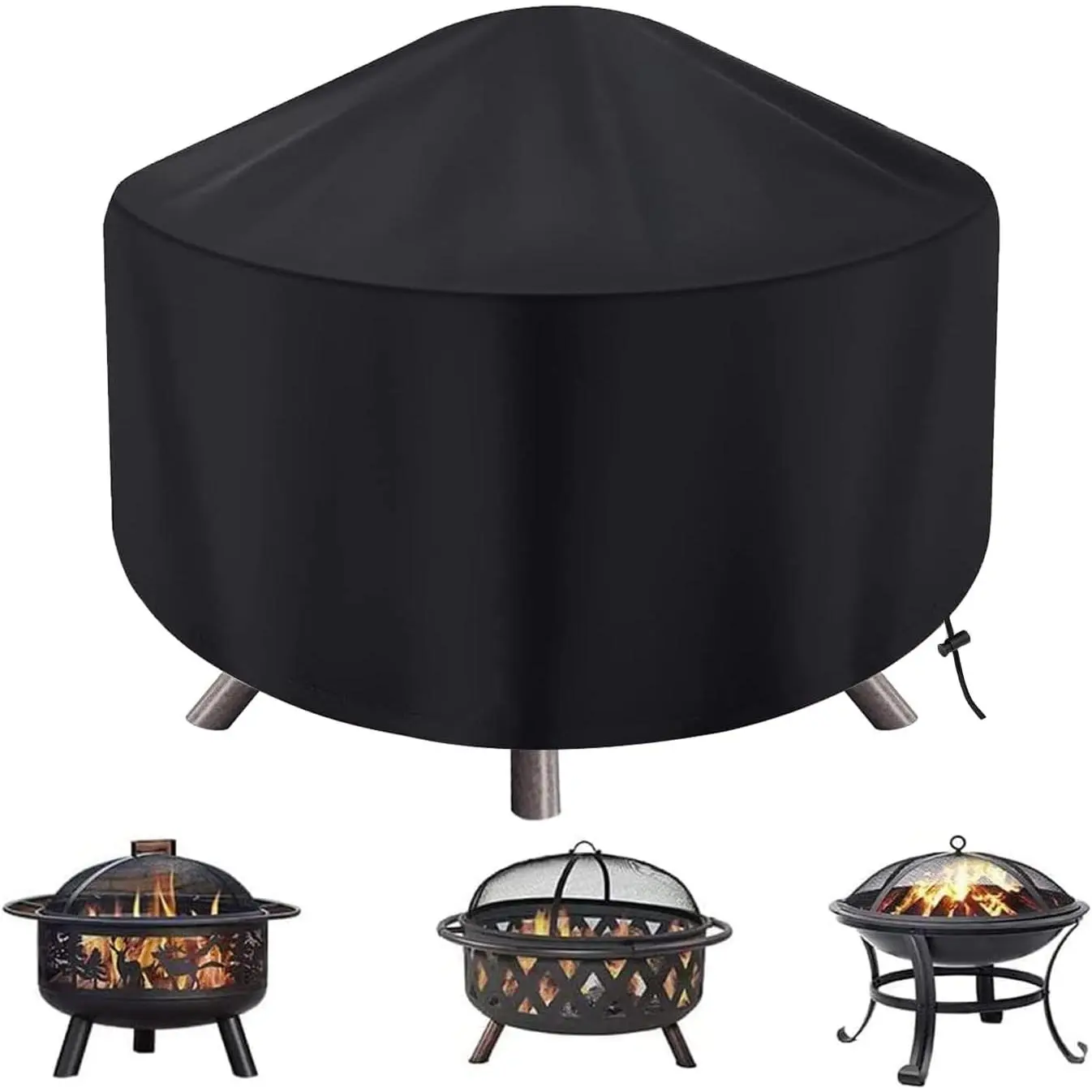 Round Fire Pit Cover for 22-34 Inch Firepit, Heavy Duty Outdoor Patio Fireplace Covers -   Anti UV and  Resistant
