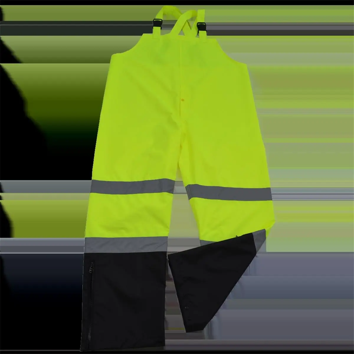 Petra Roc  Bib Rain Pants Ansi Class E Two Tone 300D Oxford - Pu Coating Waterproof, Lime & Black - 5X, Bib Pants, High-Vis, Large Size