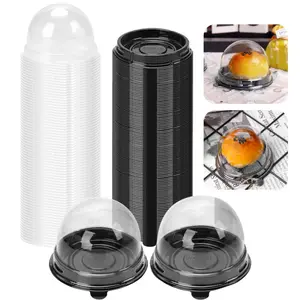 100 Pcs Mini Individual Cupcake Container 2.8x2 IN Mini Cupcake Boxes Desk Pet Containers for Chocolate Covered Cookies, Mooncake