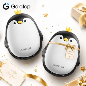 [2-Pack Penguin] GAIATOP Limited-Edition Hand Warmers, 13H Rechargeable Pocket Heater, Cute Warm Gift