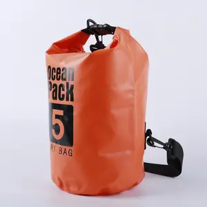 5L outdoor waterproof dry bag with shoulder strap, waterproof sports rafting bag, waterproof bag for travel, cycling, boating, beach