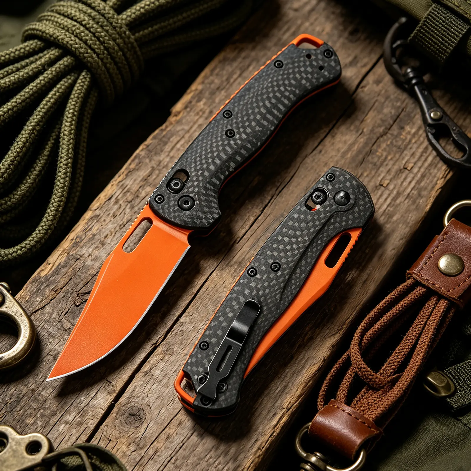 15535 Folding Knife, Carbon Fiber Folding Knife, Multi functional Pocket Knife, Fruit Knife, Kitchen Essential, Male and Female Gifts