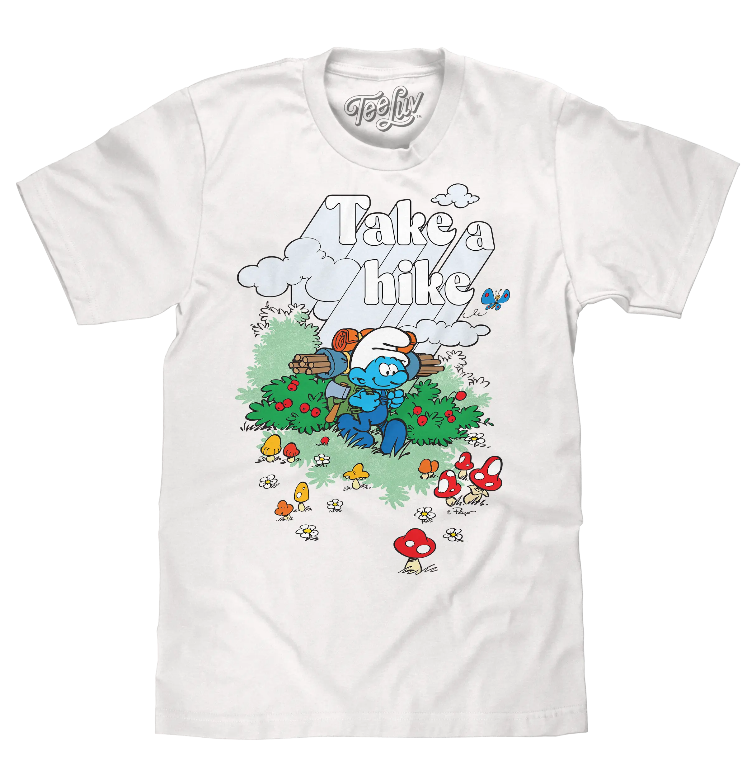 Smurfs Take a Hike T-Shirt - White