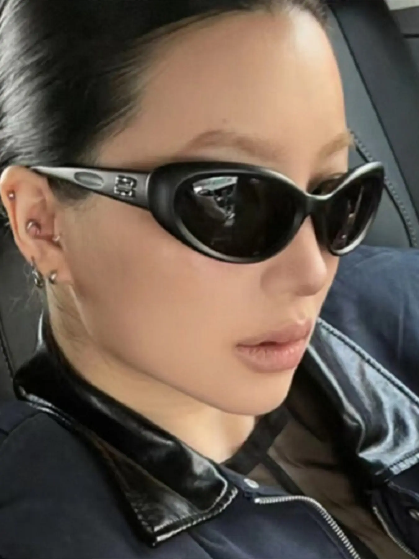 Fashion Candy Colour Retro Cat Eye Oval Sunglasses Black Small Frame Y2K UV Protective Sunglasses Outdoor Outing Party Glasses