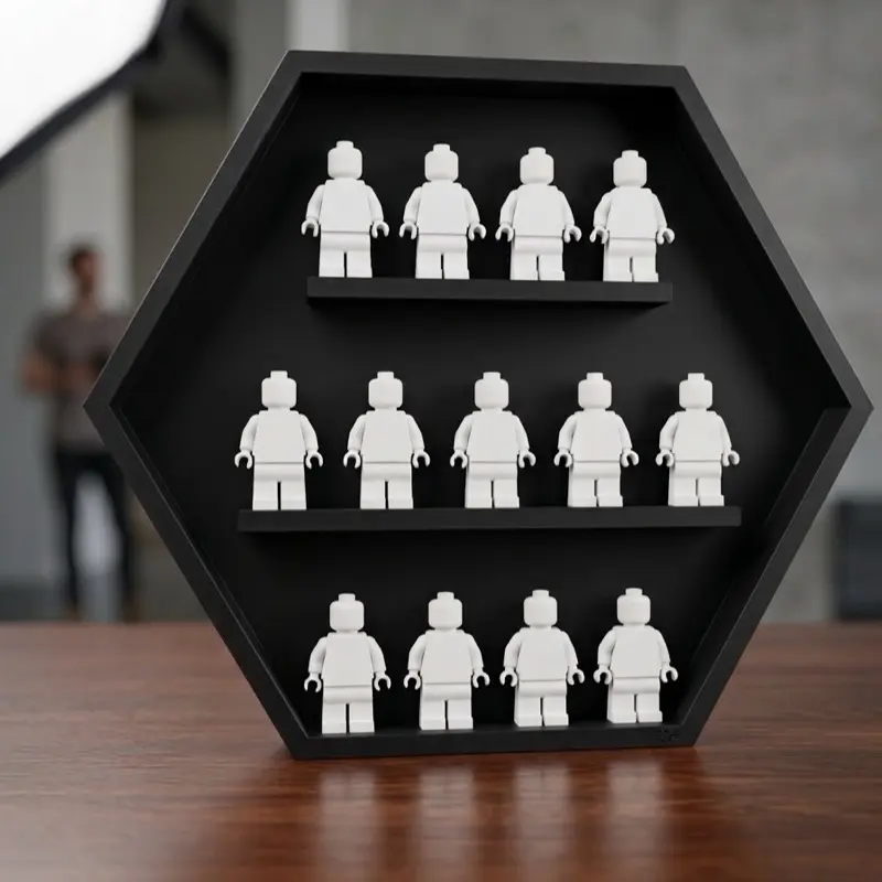 13 Figure Hex Display - Modular Minifigure Display