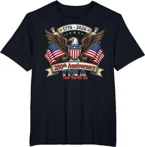 250 Years American 250th 4th of July Anniversary 1776-2026 T-Shirt