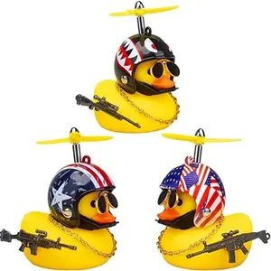 3 Pack Car Rubber Duck Cute Yellow Wind-Breaking Ducks Dashboard Decorations Small