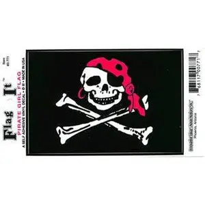 Flag It Pirate Girl Sticker 2.5" x 4" U.S. Vinyl Car Decal with Red Bandana Design