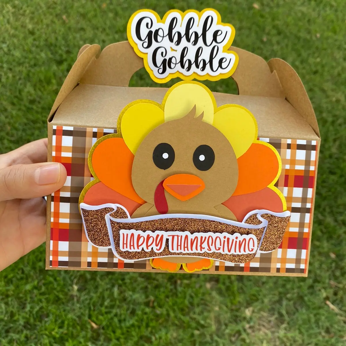 12 Thanksgiving Treat Boxes, 12 Thanksgiving Gable Boxes, Children Dinner Table Boxes