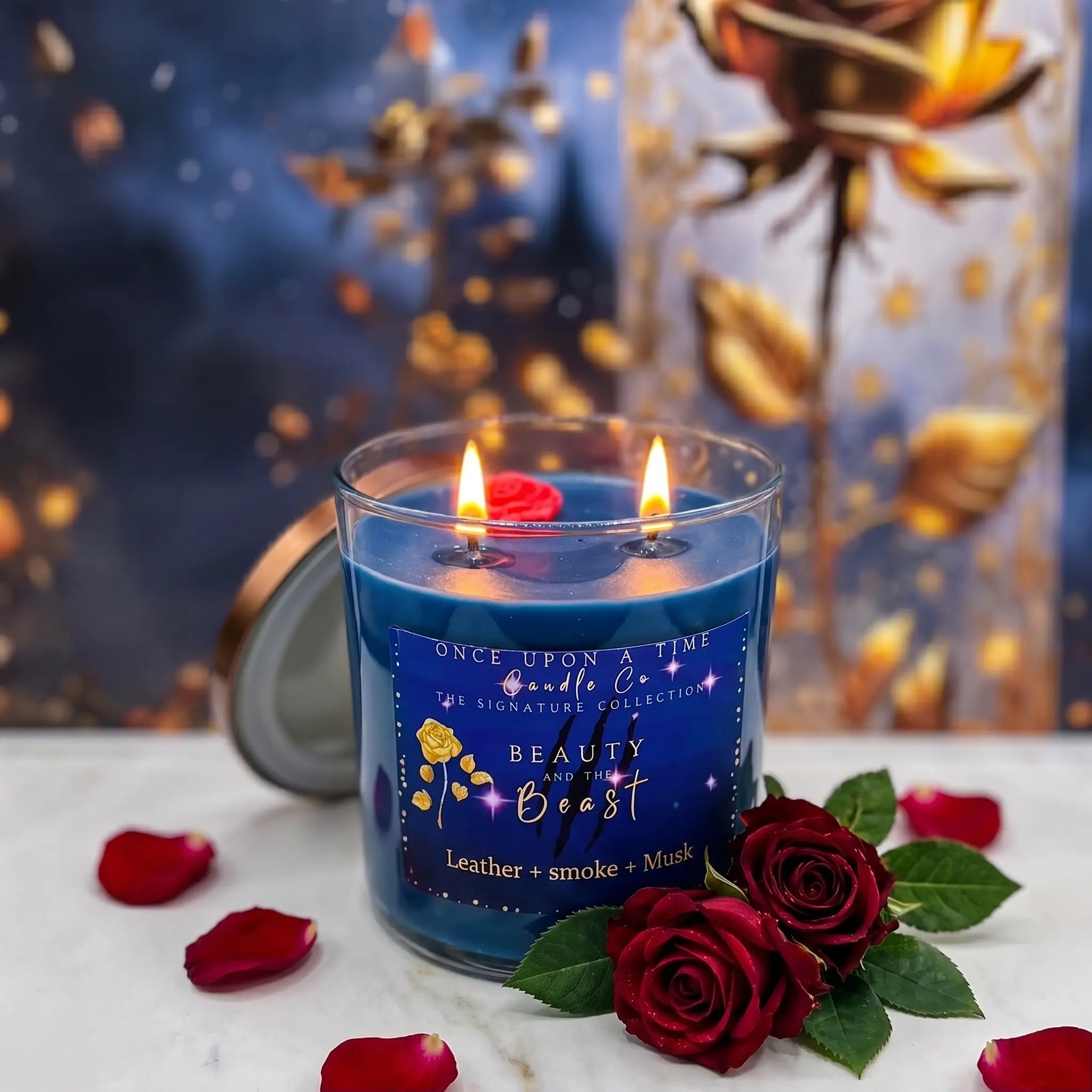 Beauty & The Beast Soy Wax Candle—Leather, Smoke & Musk