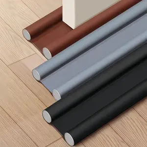 1pc Faux Leather Door Draft Stopper - Self-Adhesive Windproof Seal Strip, Suitable for Door Bottom, Insect-Proof Home Decor Accessory, Insect Proofing, Minimalist Strip, Sleek Design, Durable Seal, Flexible Material, Draftproof Strip, Apartment