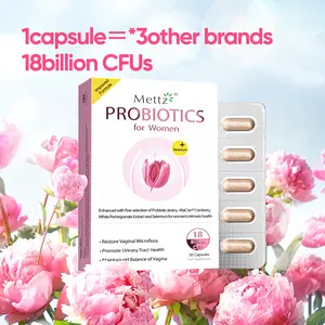 Mettz Women's Probiotics - 18Billion for Women pH Balance, UTI, Odor, Discharge, with Lactobacillus Probiotic Blend, 30Capsules