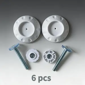 6-Pack heavy-duty white plastic pet safety door barrier, non-punching installation, adjustable dog door stairs, easy to move and store, ABS door extensions for home security and pet management, Sturdy Safety Fence