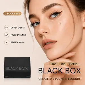 3-in-1 Eyelash & Eyeliner Stamp Kit with Beauty Mark – 0.05mm Fine Lines for Natural Bottom Lashes & Wing, Waterproof Smudge-Proof Quick Eye Tool for Beginners, Dual-Color Ink, Portable Case