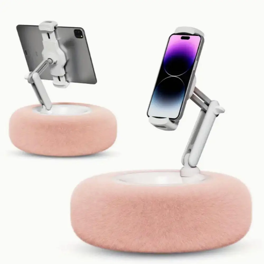 Winter Gift, Fluffy Pillow Stand, Aesthetic Tablet Holder, Lazy Phone Stand, Adjustable 360° for 4.7"-13" Phones & Tablets, Soft Plush Fabric, Universal Phone Holder