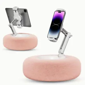 Winter Gift, Fluffy Pillow Stand, Aesthetic Tablet Holder, Lazy Phone Stand, Adjustable 360° for 4.7"-13" Phones & Tablets, Soft Plush Fabric, Universal Phone Holder