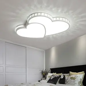 Heart Shaped Crystal LED Ceiling Light, Modern Crystal Shining Flush Mount Ceiling Light Lamp Romantic Heart pretty lights High Color Rendering Hydraulic Mold Shaping
