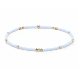 2mm Newport BLUE GRAY + Gold Filled Waterproof Bracelet