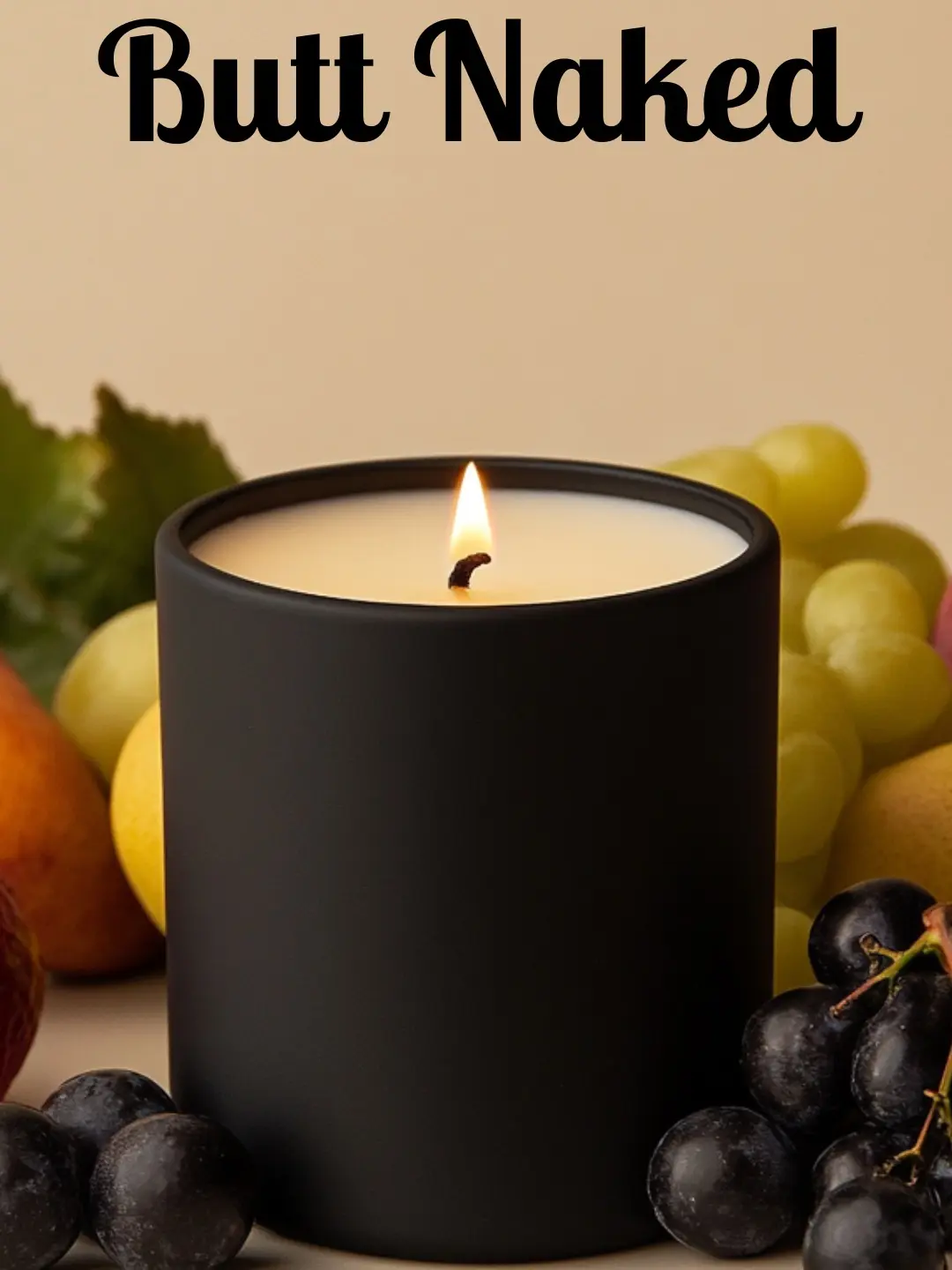 Butt Naked Candle Decor - Vibrant Strawberry, Coconut, Cherry, Banana, Berry Nectar & Tropical Flowers - 56-Hour Burn Time - Decoration boujee candles