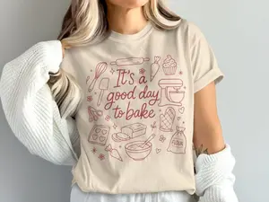 It's A Good Day To Bake T-Shirt, Baker Gift, Baking Lover, Baking Design, Foodie Tee, Culinary Shirt, Baking Doodle Shirt, Kitchen T-Shirt