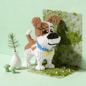 Cute Long-Eared Dog 3D Puzzle Building Blocks Decoration, Bookshelf Home Office Cabinet Decor, Party Living Room TV Stand Display