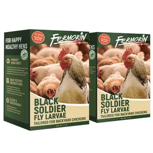 Fermorin 10 lbs(5 lbs*2Pcs) Dried Black Soldier Fly Larvae for Chickens, High Protein Chicken Feed with 85X More Calcium Than Mealworms, Non-GMO Natural BSFL Treats for Laying Hens, Ducks, Quail, Birds & Reptiles