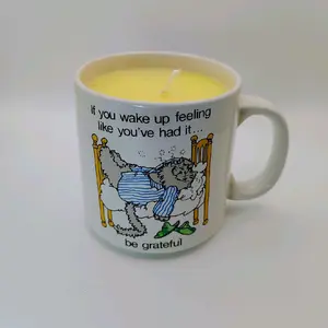 Grateful Mug Candle - If You Wake Up Feeling Like You've Had It Be Grateful - Yellow Wax - Perfect for Relaxation and Self-Care