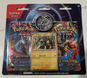 Pokémon TCG 2-Pack Blister – Raikou Promo + Coin – Mega Evolution Packs – Sealed