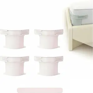 4-Pack Universal Heavy-Duty Bed Sheet Holder Straps No-Slip Peace of Mind, Reinforced Clips Keep Sheets Firm, Upgraded Version Grippers for Mattresses, Bedding Fasteners(White)