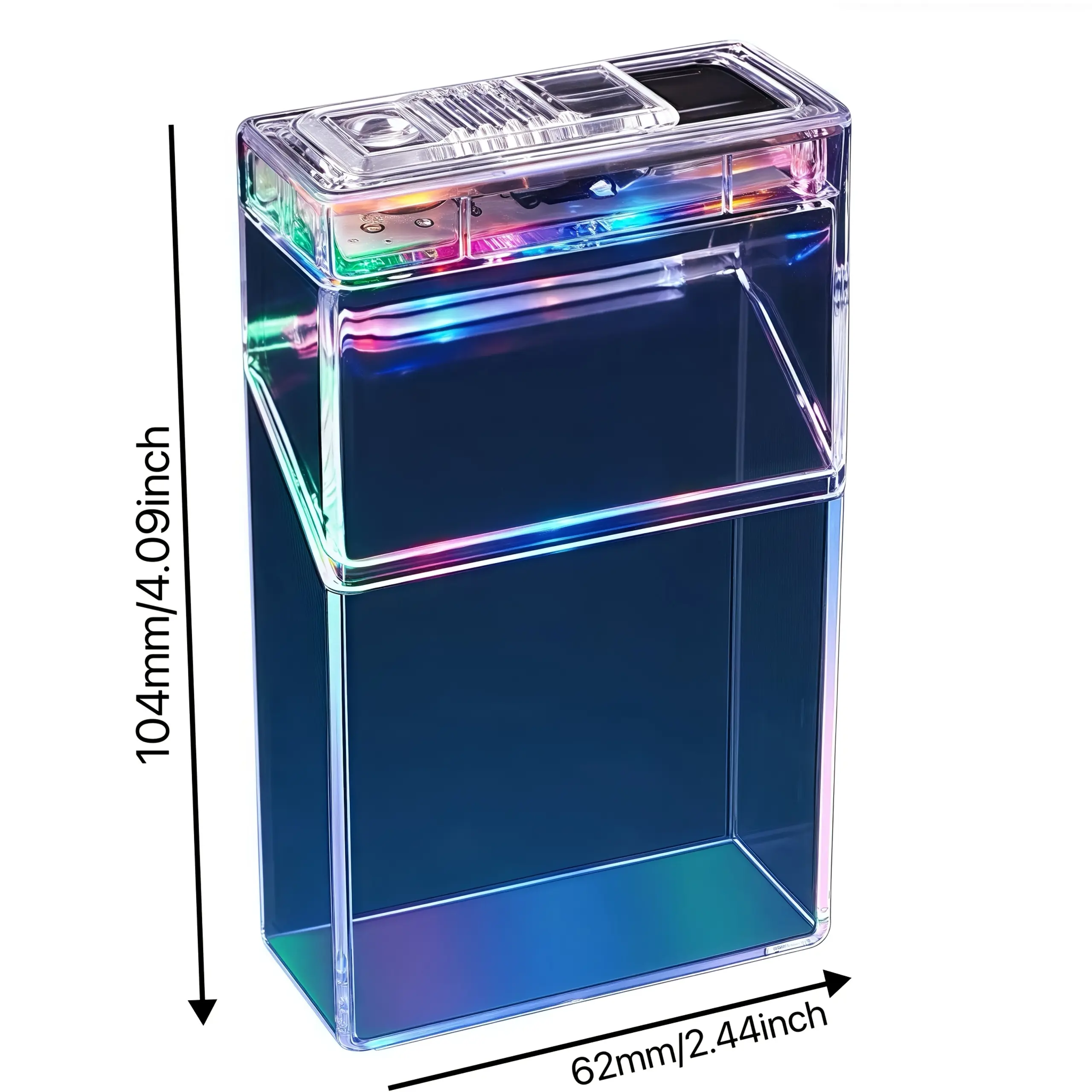 Outdoor portable storage box, multi-functional electric ignition, USB-powered lighter, acrylic material, two-in-one design, camping and barbecue gift, lighter accessory