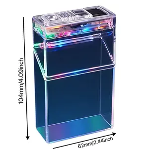 Outdoor portable storage box, multi-functional electric ignition, USB-powered lighter, acrylic material, two-in-one design, camping and barbecue gift, lighter accessory