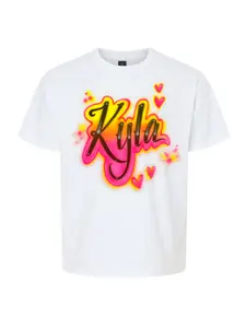 AIRBRUSH SHIRTS | Airbrush Name Design Shirt Perfect for Any Occasion (80’s/90’s Theme Party, Summer, Events, Parties) Menswear Top Tshirt Streetwear Crewneck Round Neck Casual Shortsleeve Tropical Underwear graphic tees