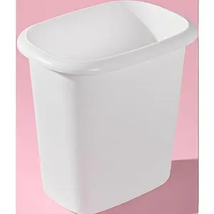 White Under Counter Trash Can 1.5-Gallon Small Wastebasket for Kitchen Office Bedroom Bathroom Space-Saving Durable Easy-Clean Design Container Smooth
