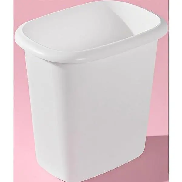 White Under Counter Trash Can 1.5-Gallon Small Wastebasket for Kitchen Office Bedroom Bathroom Space-Saving Durable Easy-Clean Design Container Smooth