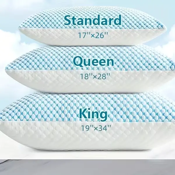 2-Pack Hotel Quality Cooling Pillows, Down Alternative Bed Pillows with Memory Foam Filling, King Size, Machine Washable for Side, Back & Stomach Sleepers