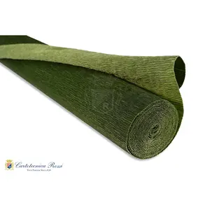 Italian Crepe Paper roll 180 gram -562/1 Solid Colour - Bicolour Leaf Green/Dark Green