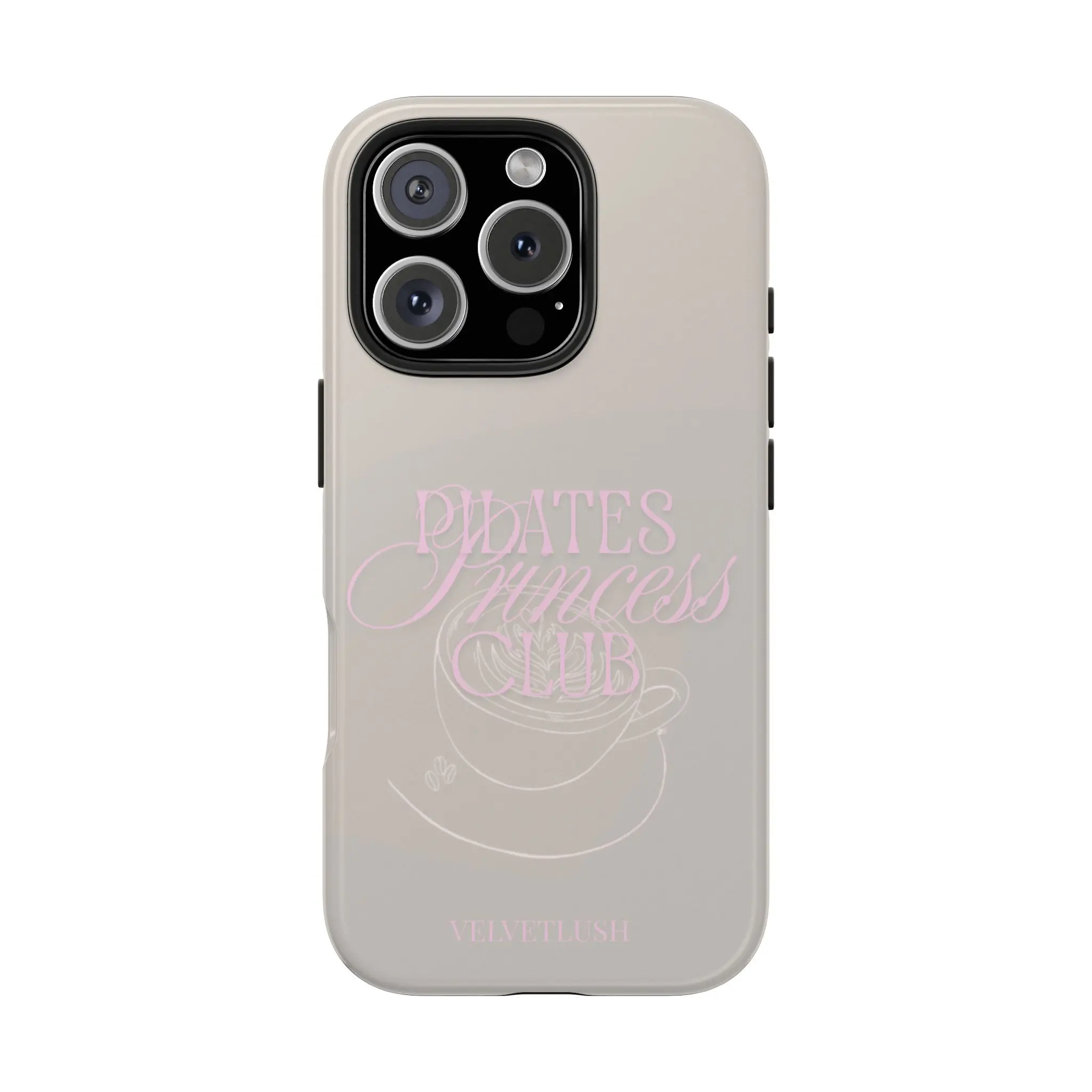Pilates Princess Club Tough Phone Case | Pastel Pink Script, Fitness Phone Cover