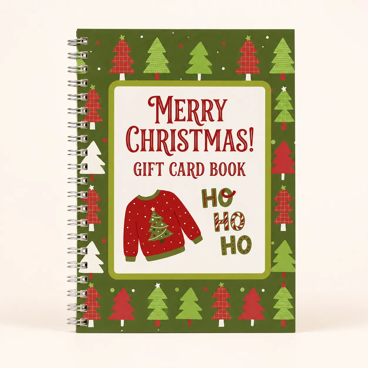Christmas Gift Card Holder Book for Her, Spiral-Bound Write-In Holiday Keepsake for Mom, Wife, Girlfriend or Daughter, 5 x 7 Inch, 1 Book